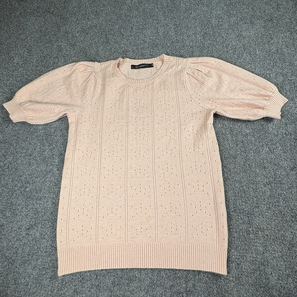 Merokeety Sweater Top Womens M Pink Soft‎ Knit Romantic Cottagecore Fairy Boho